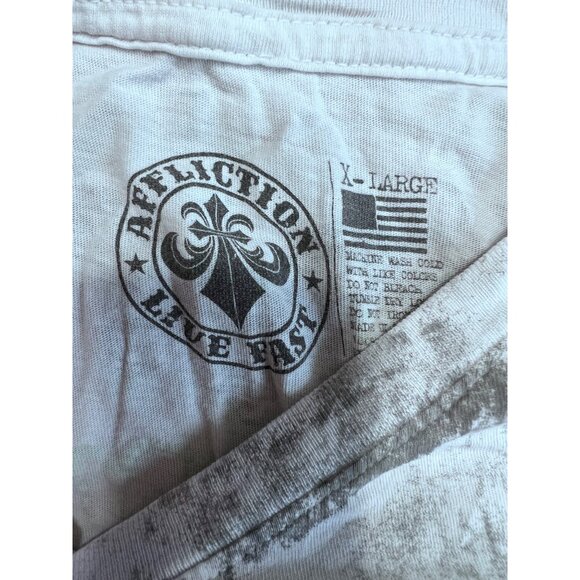Affliction X-Large Graphic Tee True & Trademark Eagle Design Cotton Blend - Picture 4 of 5